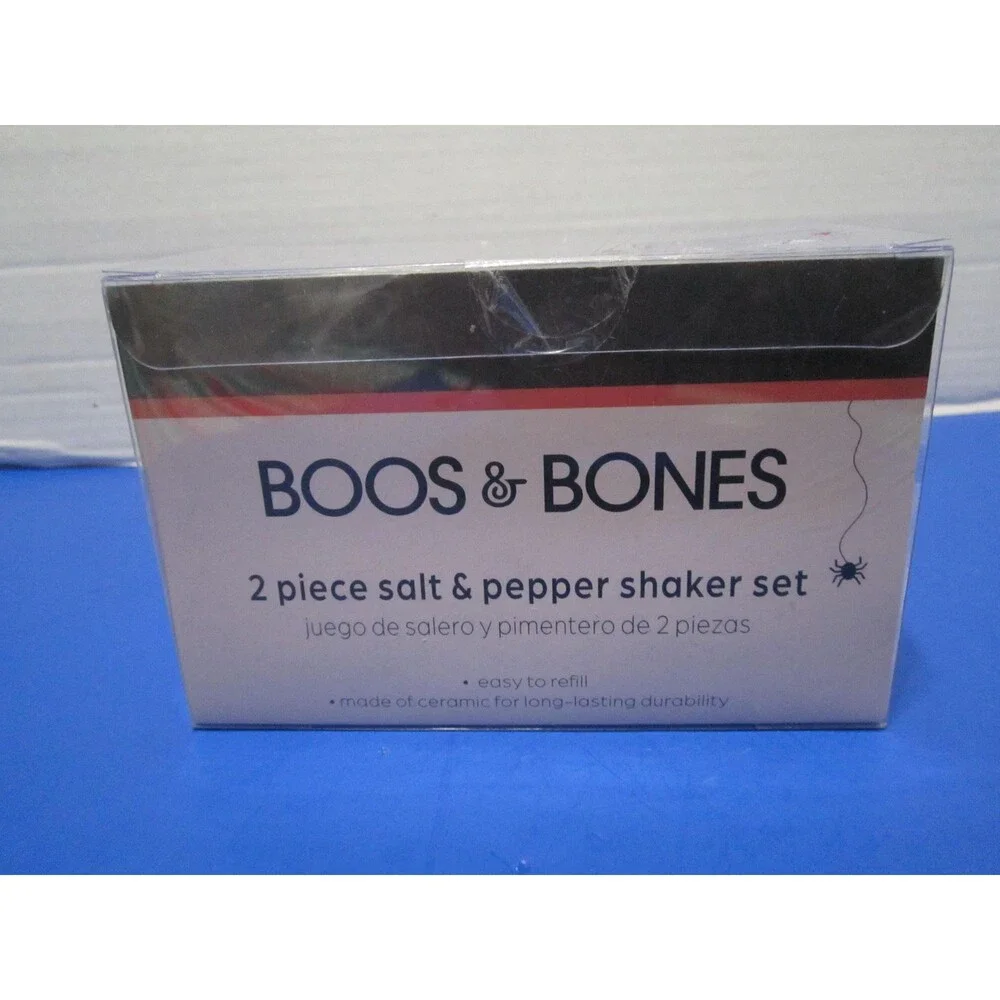 NEW Halloween Ghosts Salt & Pepper Shaker Fall Decor  Boos n Bones Ceramic